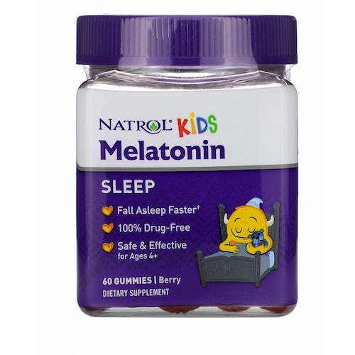 2 pz Natrol Melatonin Kids Sleep, Berry Edad +4, 60 Gomitas