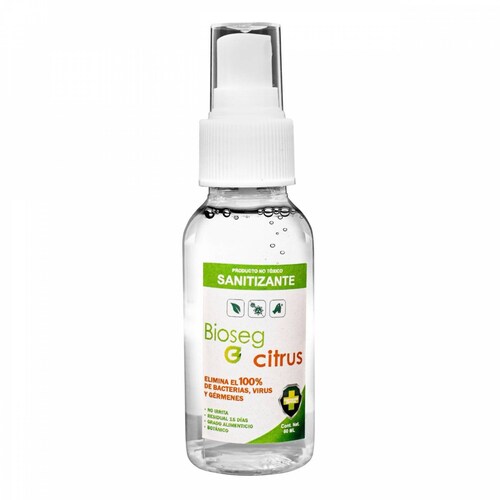 10pz Spray Sanitizante Bioseg Citrus, Antibacterial Orgánico de Bolsillo