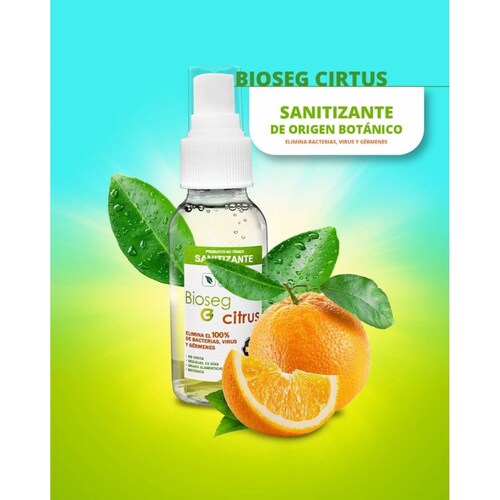 10pz Spray Sanitizante Bioseg Citrus, Antibacterial Orgánico de Bolsillo
