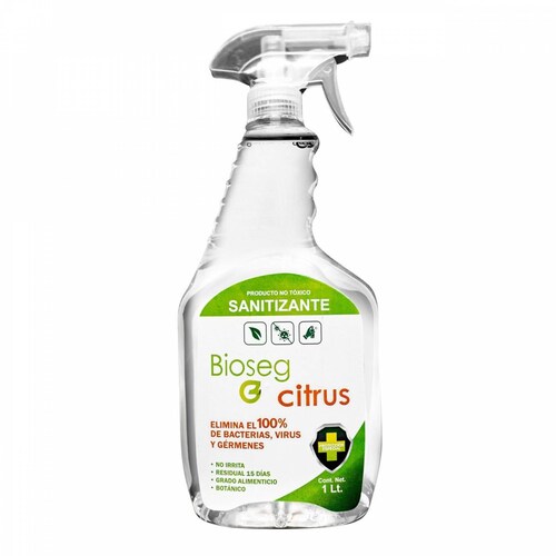 2pz Spray Sanitizante Bioseg Citrus, Antibacterial Orgánico 1 Lt