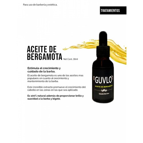 Aceite Unisex Guvlo Barba y Cabello de Bergamota Hidratación