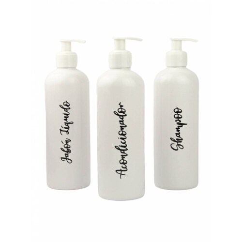 Kit Dosificador y Dispensador para Jabon, Shampoo, Acondicionador 500ML.