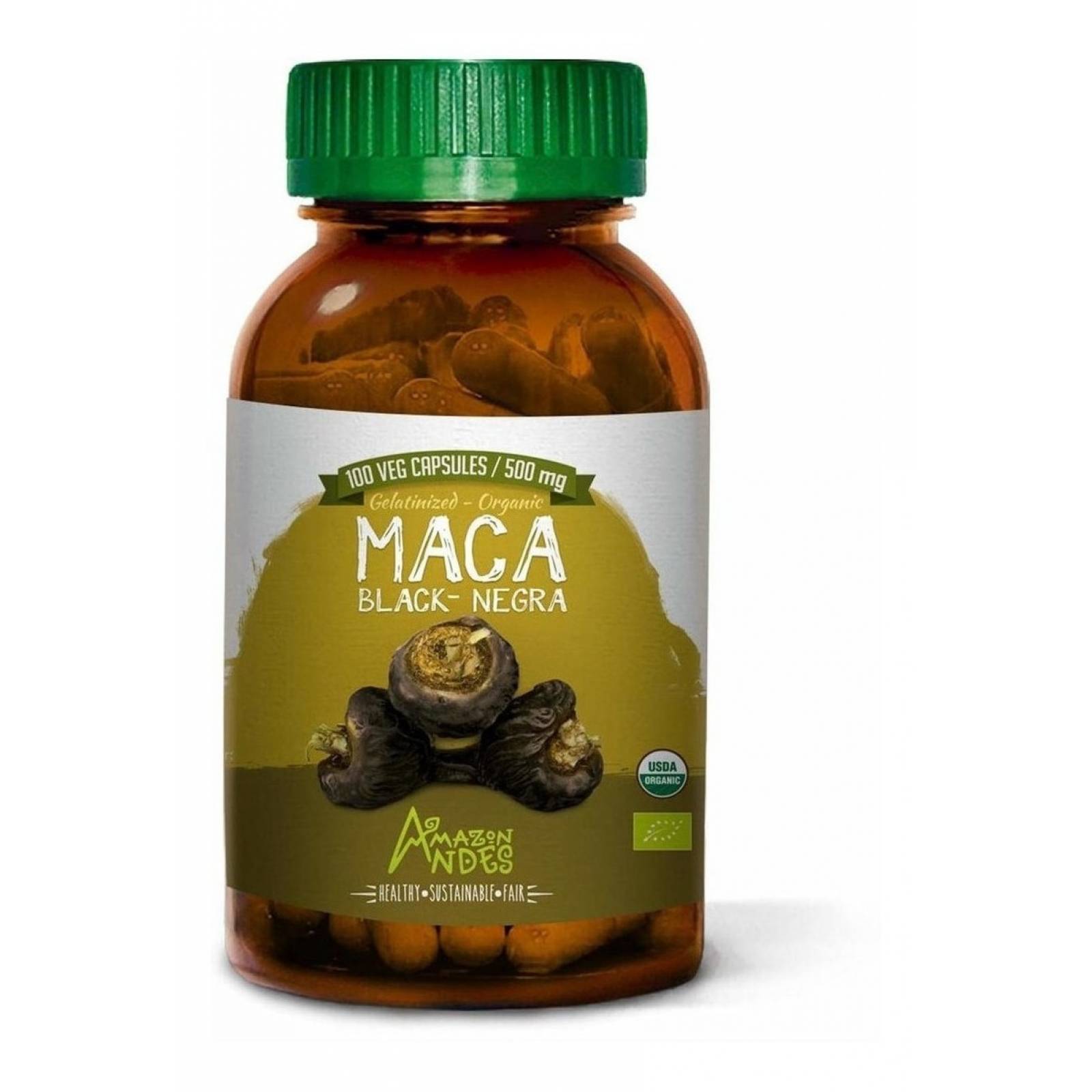 Amazon andes - cápsulas de raíz de maca negra gelatinizada - - Sears