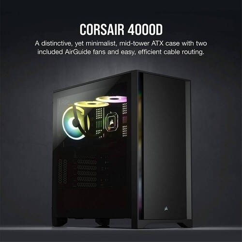 Gabinete Corsair 4000d Cristal Templado Atx 1xus