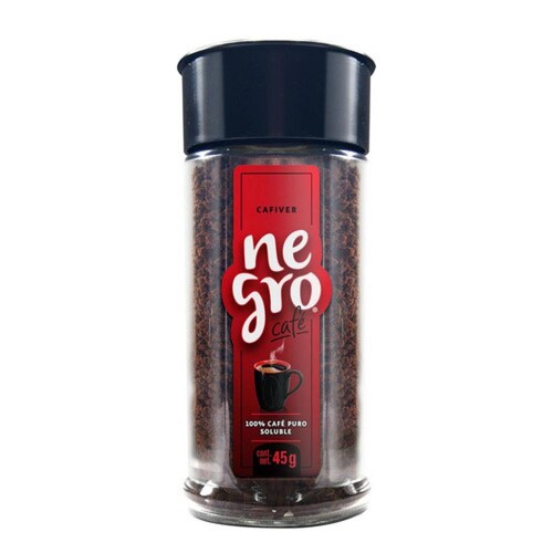 Negro Café, Café Soluble con Cafeína, 45 gramos