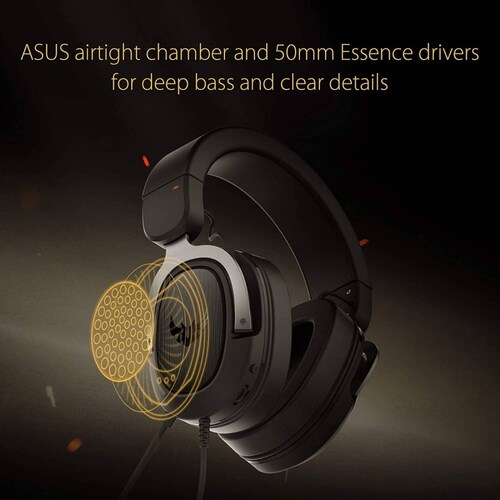 Audífonos Con Diadema Asus Tuf Gaming H3 Gun Metal Negro