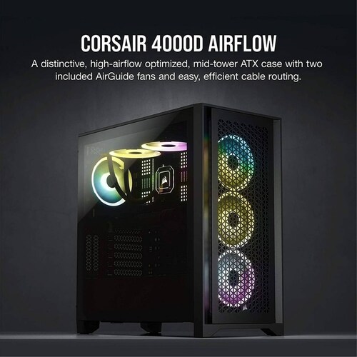 Gabinete Corsair Airflow 4000d Cristal Tem Atx 1xusb Negro
