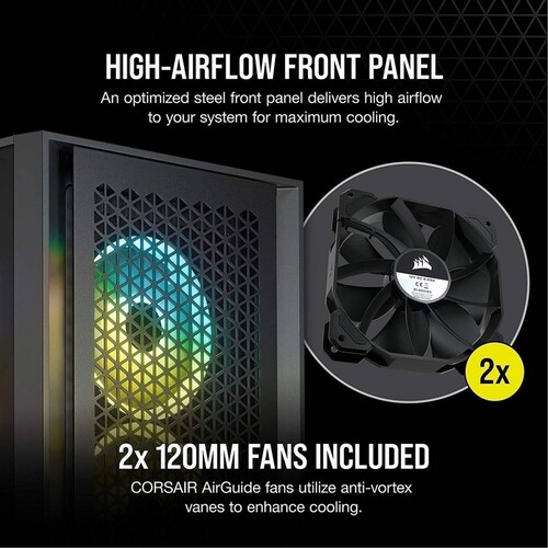Gabinete Corsair Airflow 4000d Cristal Tem Atx 1xusb Negro