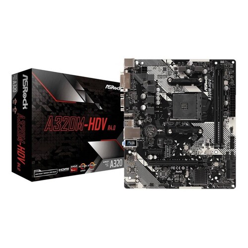 Tarjeta Madre Gamer Asrock A320m-hdv R4.0 Micro Atx  Amd Am4