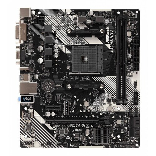 Tarjeta Madre Gamer Asrock A320m-hdv R4.0 Micro Atx  Amd Am4