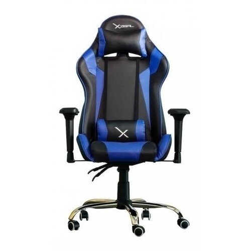 Silla De Escritorio Xzeal Xz10 Gamer Ergonómica Negra Y Azul