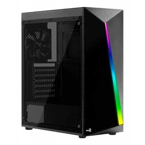 Gabinete Gamer Aerocool Shard Negro Rgb Cristal Templado Atx