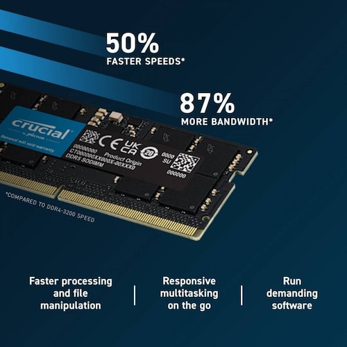 Memoria Ram Crucial 8gb Ddr5 4800mhz Cl40 Sodimm - Laptop