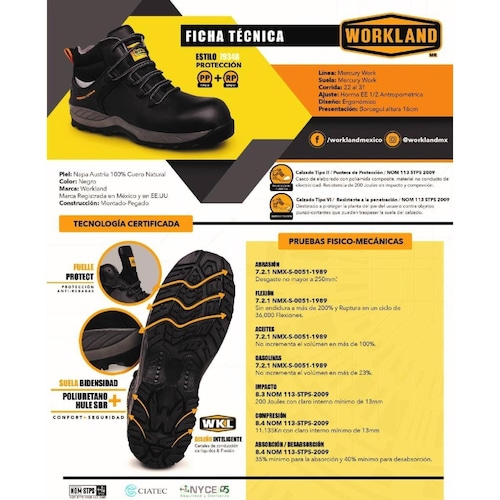 Bota Trabajo Hombre Casco Antipenetración Workland 79348 