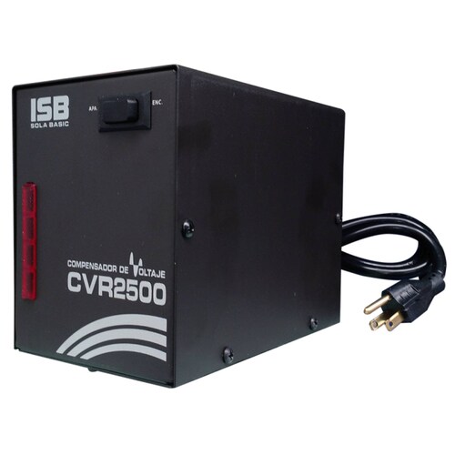 REGULADOR DE VOLTAJE PARA REFRIGERADORES  LAVADORAS  SOLA BASIC CVR 2500VA 1500W  1 CONTACTO
