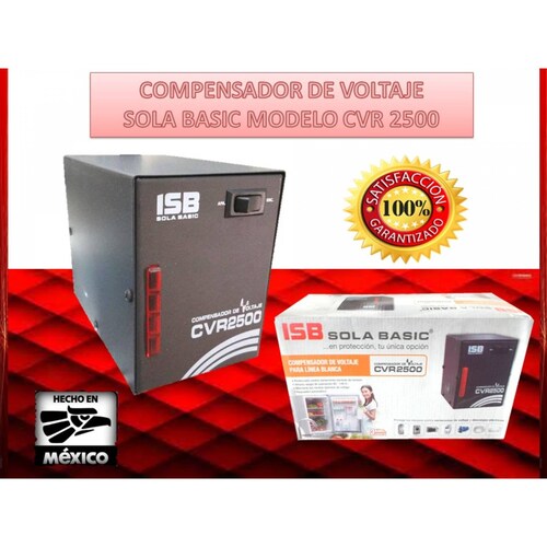 REGULADOR DE VOLTAJE PARA REFRIGERADORES  LAVADORAS  SOLA BASIC CVR 2500VA 1500W  1 CONTACTO