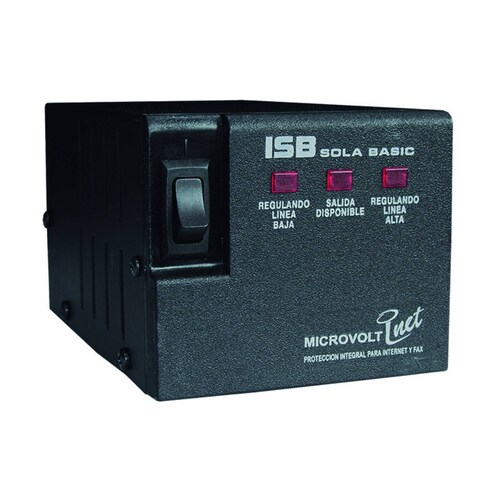 REGULADOR SOLA BASIC ISB MICROVOLT 1200VA   1200 WATTS C PROT LINEA 4 CONT