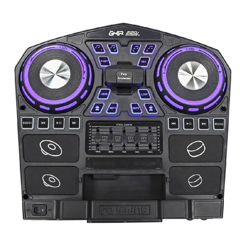 BAFLE AMPLIFICADO RECARGABLE DE DJ BOCINA DOBLE DE 12 PULG 24000W PMPO PORTATIL CON RUEDAS Y MANIJA RETRACTIL BTX2  USBX