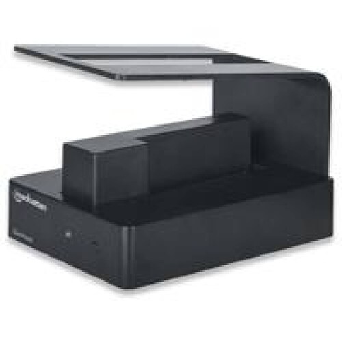 GABINETE MANHATTAN QUICK DOCK DUO USB DE SUPER VELOCIDAD 3 0 A SATA DUAL HDD DE 3 5 Y 2 5