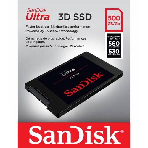 UNIDAD DE ESTADO SOLIDO SSD SANDISK ULTRA 3D 500GB 2 5 SATA3 7MM LECT 560 ESCR 530MBS
