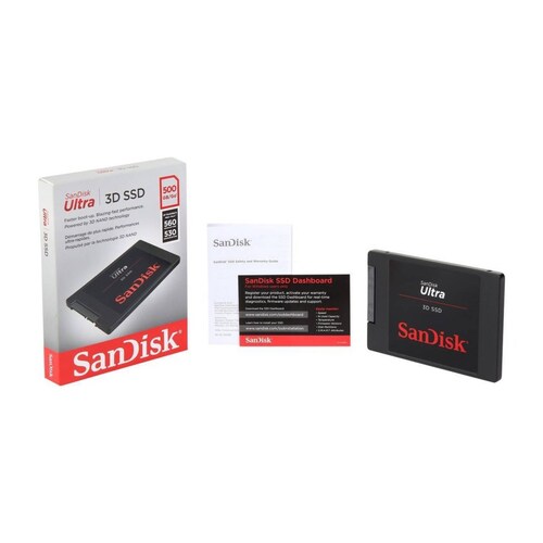 UNIDAD DE ESTADO SOLIDO SSD SANDISK ULTRA 3D 500GB 2 5 SATA3 7MM LECT 560 ESCR 530MBS