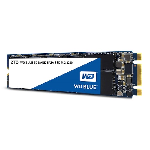 UNIDAD DE ESTADO SOLIDO SSD WD BLUE M 2 2280 2TB SATA 3DNAND 6GB S 7MM LECT 540MB S ESCRIT 500MB S