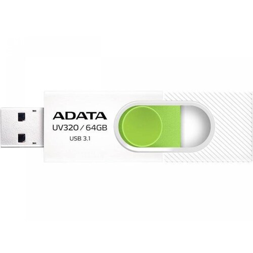 MEMORIA ADATA 64GB USB 3 1 UV320 RETRACTIL BLANCO VERDE
