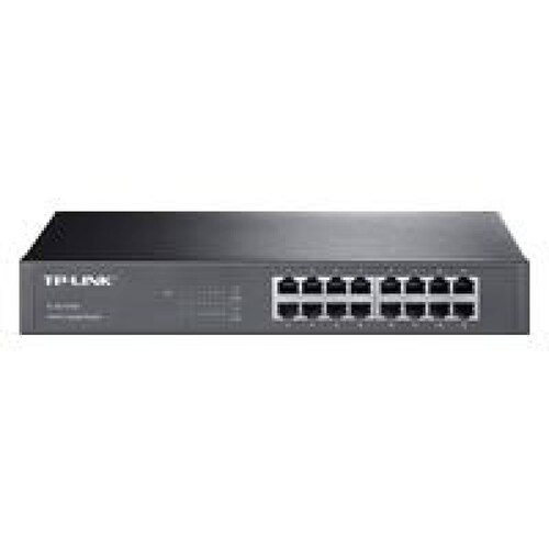 SWITCH TP LINK TL SG1016D 16 PUERTOS RJ45 10 100 1000 MBPS NO ADMINISTRABLE PARA ESCRITORIO O RACK DE 13 PULGADAS