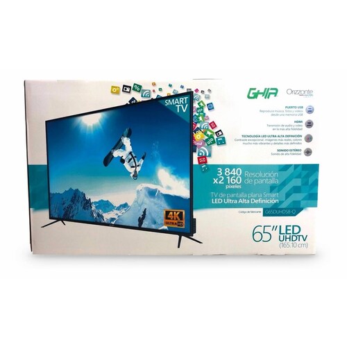TELEVISION LED GHIA 65PULG SMART TV UHD 4K 3 HDMI   2USB VGA PC 60 HZ