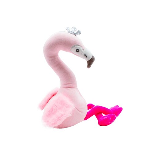 Peluche De Flamingo Reina Rosa Textura Ultra Suave Hipoalergénico
