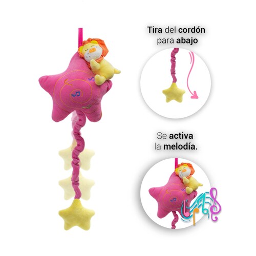 Sonaja de Estrella Rosa Tela Peluche Ultra Suave Hipoalergénico