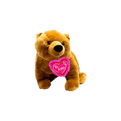 Oso de Peluche Real Con Corazon de Tela