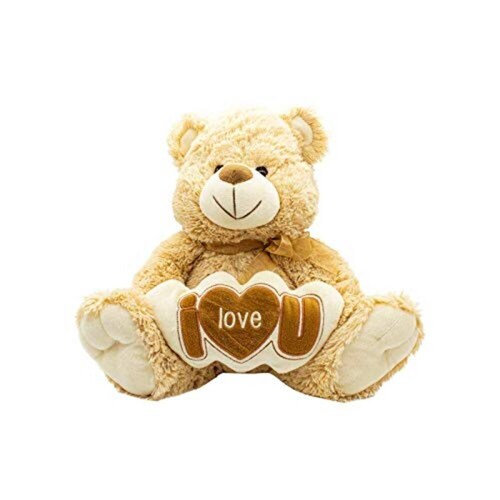 Oso De Peluche Café Suave Diseño I Love You 6 Pzas Mayoreo