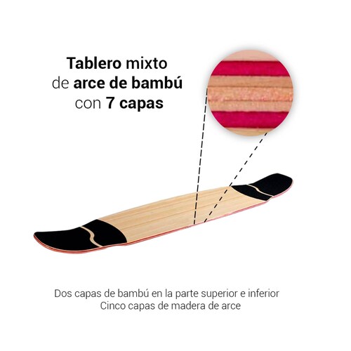 PATINETA SKATEBOARD Longboard  Maple Tabla Juvenil Arbol Skate Skateboard