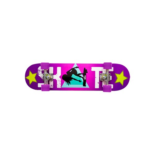 PATINETA SKATEBOARD Skate Madera Juvenil Morado Con Diseño Skateboard