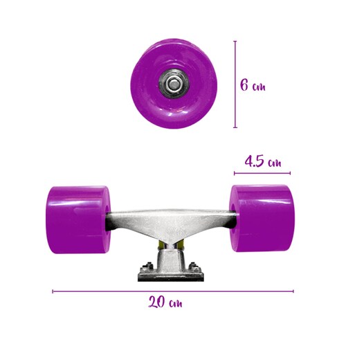 PATINETA SKATEBOARD Skate Madera Juvenil Morado Con Diseño Skateboard