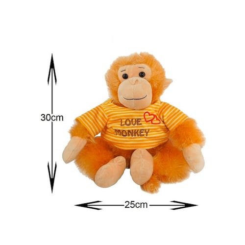 Peluche Changuitos Felices Paquete 2 Pz Playeras Rayas Love Monkey Tela Suave
