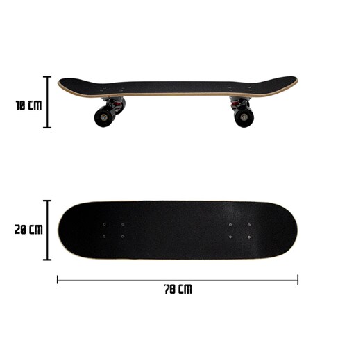 PATINETA SKATEBOARD Clásica León Tabla Madera Juvenil Llantas Resistentes De Gel