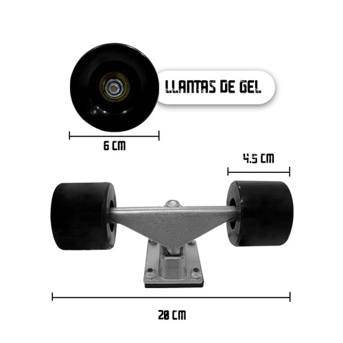 PATINETA SKATEBOARD Clásica León Tabla Madera Juvenil Llantas Resistentes De Gel
