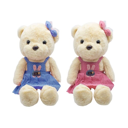 Oso De Peluche Con Vestido Osito Muñeco Suave Teddy Felpa 49 Cm