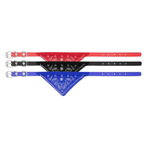 Correa Collar Para Perro / Gato Raza Grande Pañuelo Paliacate Color  3 Pzas