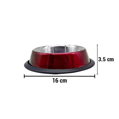 Plato Tazón Recipiente Comedero 226.76 gr Alimentacion para Perros De Aluminio Antiderrapante Chico Pets