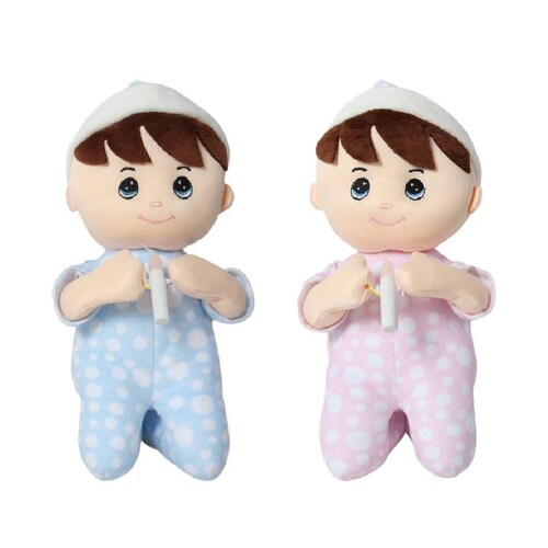 Muñeco Rezador De Tela Con Pijama Vela Luz Sonido Oracion Padre Nuestro 28 cm