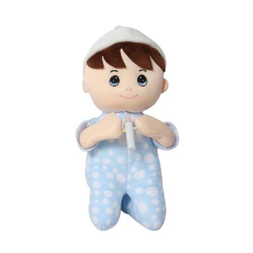 Muñeco Rezador De Tela Con Pijama Vela Luz Sonido Oracion Padre Nuestro 28 cm