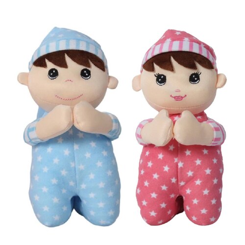 Muñeco Rezador De Tela Con Pijama Sonido Oracion Angel de la Guarda 23 cm