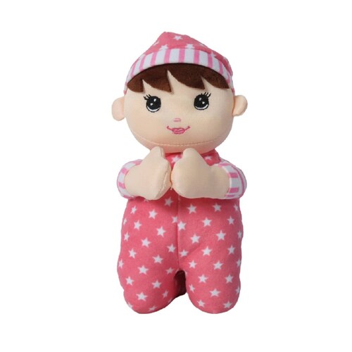 Muñeco Rezador De Tela Con Pijama Sonido Oracion Angel de la Guarda 23 cm