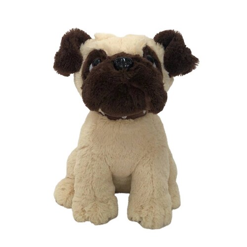 Perro Perrito Cachorro Pug De Peluche Beige Grande Juguete Infantil Ultra Suave 28 cm Altura