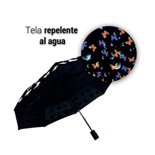 Paraguas Mágico Automático De Mariposas Cambia De Color