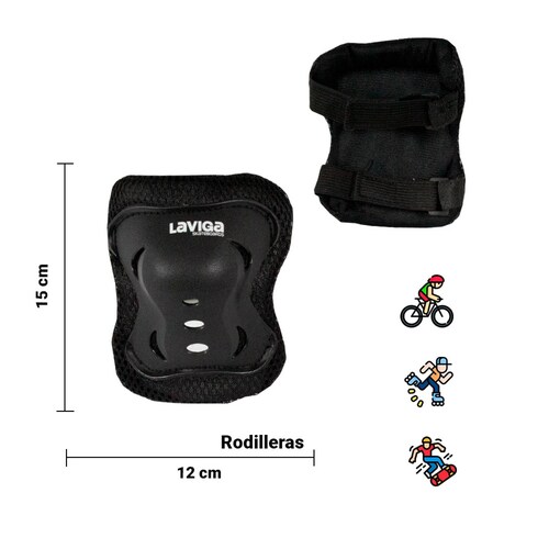 Kit Casco Protección Juvenil Rodilleras +muñequeras+ Coderas