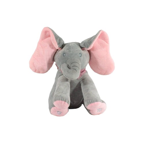 Elefante De Peluche Musical Mecanico Con Movimiento 30 Cm